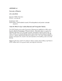 APPENDIX A5 University of Houston at a GLANCE