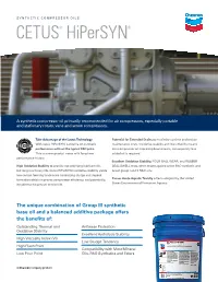 Cetus Hipersn Synthetic Compressor Oils Brochure