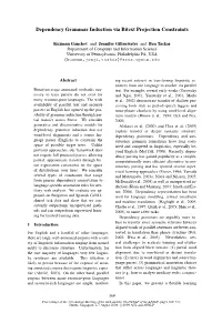 Dependency Grammar Induction Via Bitext Projection Constraints