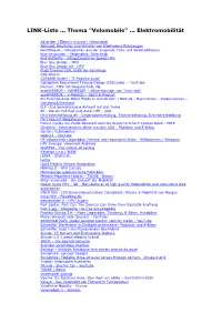 LINK-Liste … Thema "Velomobile"