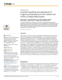 Low Host Specificity and Abundance of Frugivorous Lepidoptera in the Lowland Rain Forests of Papua New Guinea