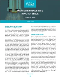 Managing China's Rise in Outer Space