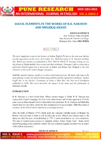 Social Elements in the Works of R.K. Narayan and Mulkraj Anand