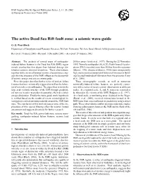 The Active Dead Sea Rift Fault Zone: a Seismic Wave-Guide