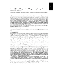 A Programming Paradigm for Autonomic Systems