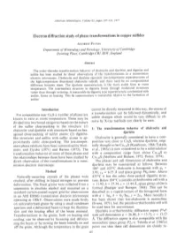 Electron Diffraction Study of Phase Transformations in Copper Sulfides