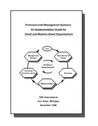 Environmental Management Systems: an Implementation Guide for Small and Medium-Sized Organizations