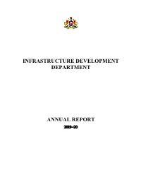Infrastructure Development Department Annual Report for the Year 2019-20