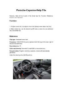 Lonsdor K518 Program Porsche Cayenne Smart