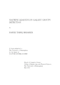 MACHINE LEARNING in GALAXY GROUPS DETECTION By