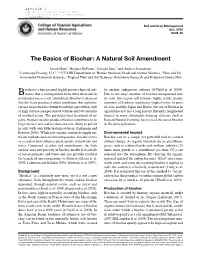 The Basics of Biochar: a Natural Soil Amendment