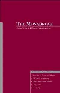 The Monadnock Published by the Clark University Geographical Society