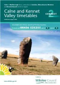 Calne and Kennet Valley Timetables Valid from August 2010