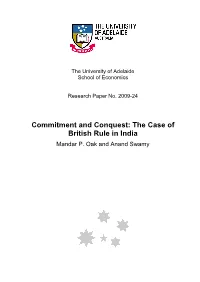 Commitment and Conquest: the Case of British Rule in India