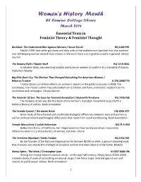 Essential Texts in Feminist Theory & Feminist Thought