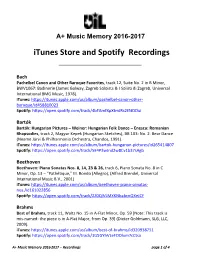 Itunes Store and Spotify Recordings
