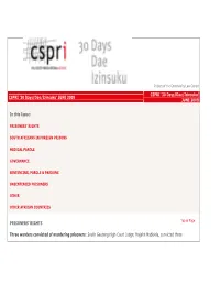 JUNE 2009 in This Issue: PRISONERS' RIGHTS Three Warders