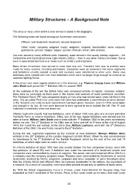 Military Structures – a Background Note