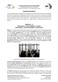 Programme Summary Modules 1