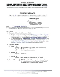 Road Sections and Six (5) Bridges in Cagayan, Isabela, Aurora, Apayao and Kalinga Are Still Not Passable Due to Flooding, Landslides and Washed-Out Approach