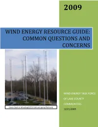 Wind Energy Resource Guide: Common Questions and Concerns