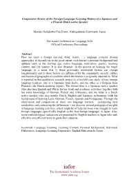 Comparative Review of the Foreign Language Learning History of a Japanese and a Flemish-Dutch Native Speaker