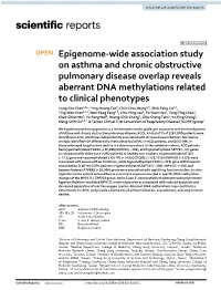 Epigenome-Wide Association Study on Asthma and Chronic Obstructive