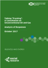 Talking 'Fracking': a Consultation on Unconventional Oil And