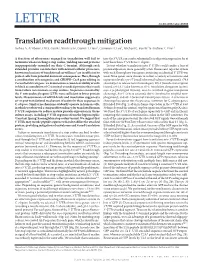 Translation Readthrough Mitigation Joshua A