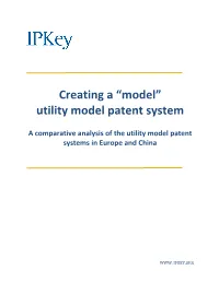 A Comparative Analysis of the Utility Model Patent Systems in Europe and China