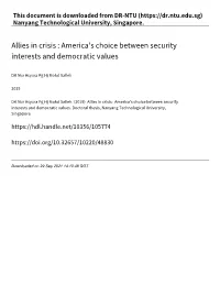 America's Choice Between Security Interests and Democratic Values