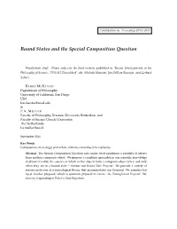 Bound States and the Special Composition Question