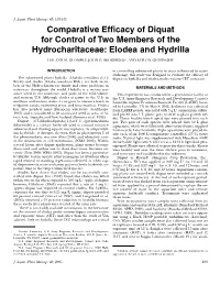 Comparative Efficacy of Diquat for Control of Two Members of The