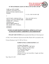 Cuppels V. Mountaire Class Action Settlement Administrator RG/2 Claims Administration LLC P.O