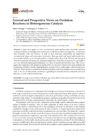 General and Prospective Views on Oxidation Reactions in Heterogeneous Catalysis