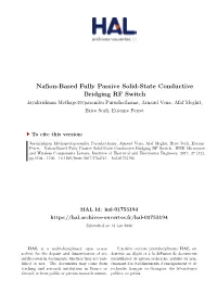 Nafion-Based Fully Passive Solid-State Conductive Bridging RF