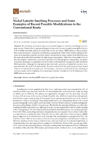 Nickel Laterite Smelting Processes and Some Examples of Recent Possible Modifications to the Conventional Route