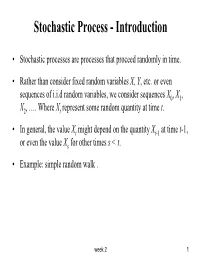 Stochastic Process - Introduction