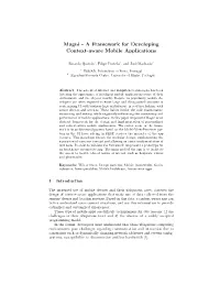 A Framework for Developing Context-Aware Mobile Applications