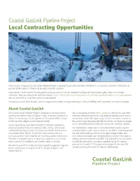 Coastal Gaslink Pipeline Project Local Contracting Opportunities