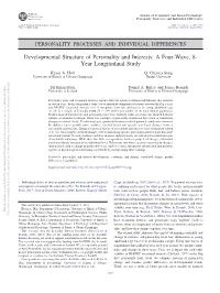 Developmental Structure of Personality and Interests: a Four-Wave, 8- Year Longitudinal Study