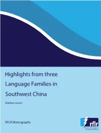 Highlights from Three Language Families in Southwest China