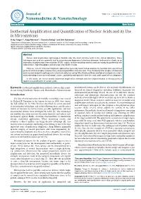 Isothermal Amplification and Quantification of Nucleic Acids And