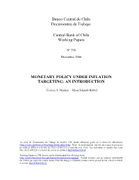 Monetary Policy Under Inflation Targeting: an Introduction