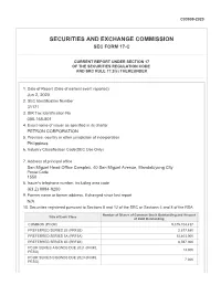 Securities and Exchange Commission Sec Form 17-C