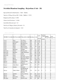 Stratified Random Sampling - Rajasthan (Code - 28)