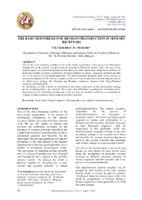 The Basic Hypothesis for Mechanotransduction in Sensory Receptors