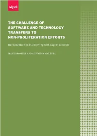 The Challenge of Software and Technology Transfers to Non-Proliferation Efforts