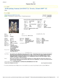 99 Broadway Avenue Unit #3407 St, Toronto, Ontario M4P 1V2 Listing