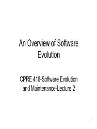 An Overview of Software Evolution